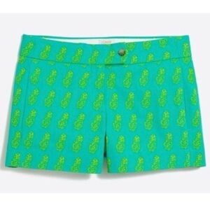 J CREW Pineapple Print Flat Front Chino Shorts Size 6